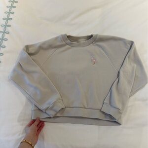 Sunday Best Light Gray Cropped Sweatshirt
